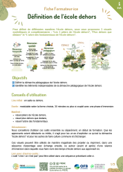 Couverture - Définition de l'école dehors